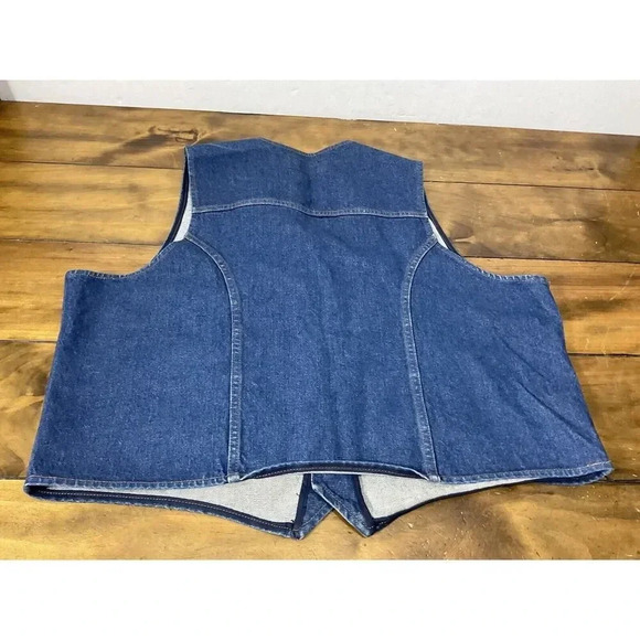 Vintage Wrangler Western Unlined Cowboy Ranch Denim Vest Size 2XL - Picture 6 of 6